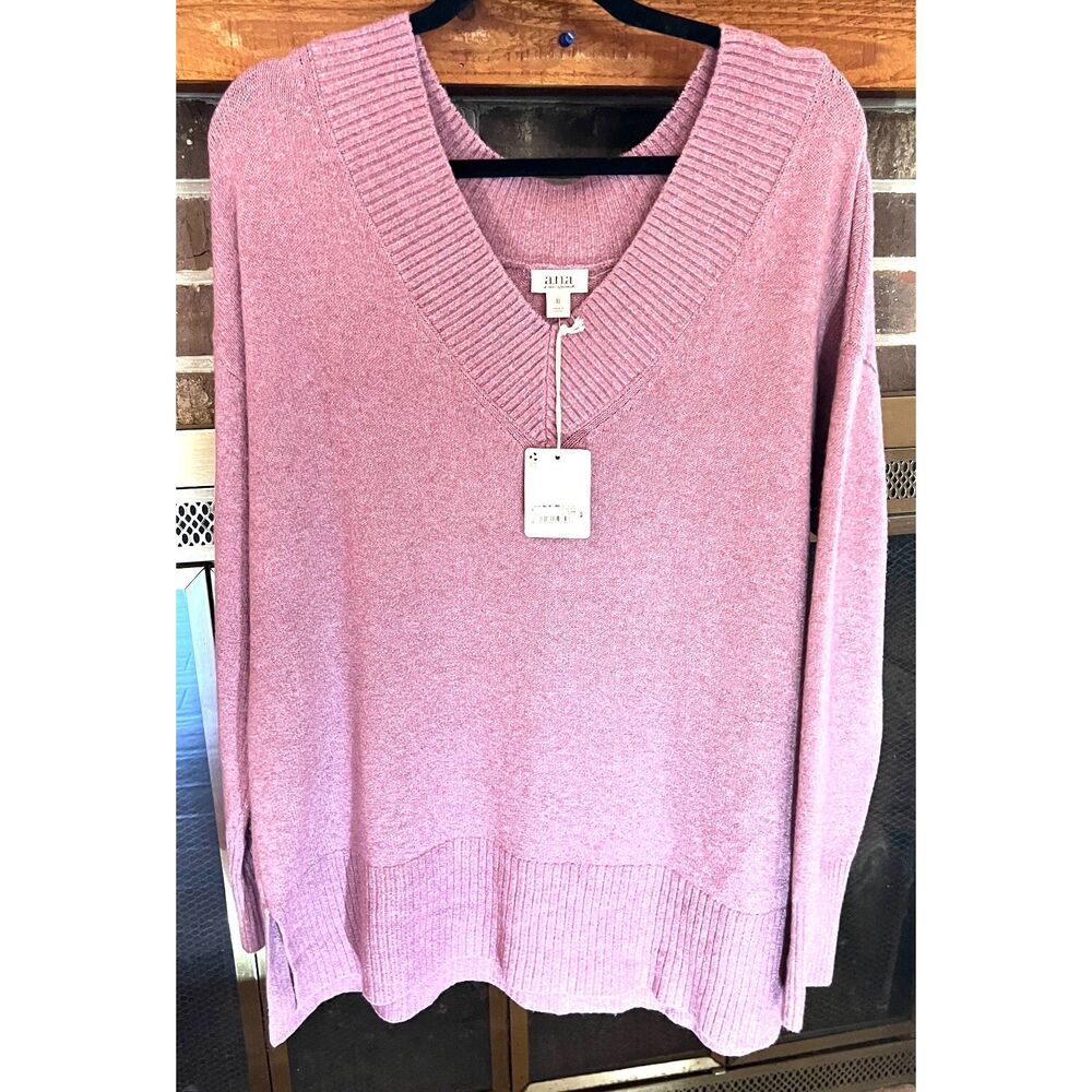 A.N.A. A New Approach Western Rose V Neck Sweater NWT Sz XL